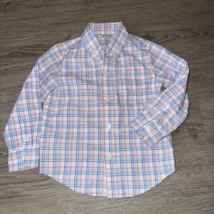 Janie and Jack Size 2T Long Sleeve Button up Plaid Shirt Like New